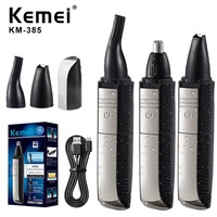 Kemei 3 In 1 Waterproof Nose Ear Hair Trimmer for Men Rechargeable Eyebrow Beard Trimer Electric Ear Cleaner Nose Hair Removal