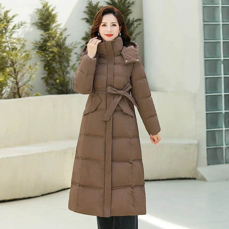 

2026 женское зимнее хлопковое пальто в Корейском стиле с хлопковой подкладкой, свободные длинные парки, новая пуховая хлопковая куртка с капюшоном, женская верхняя одежда