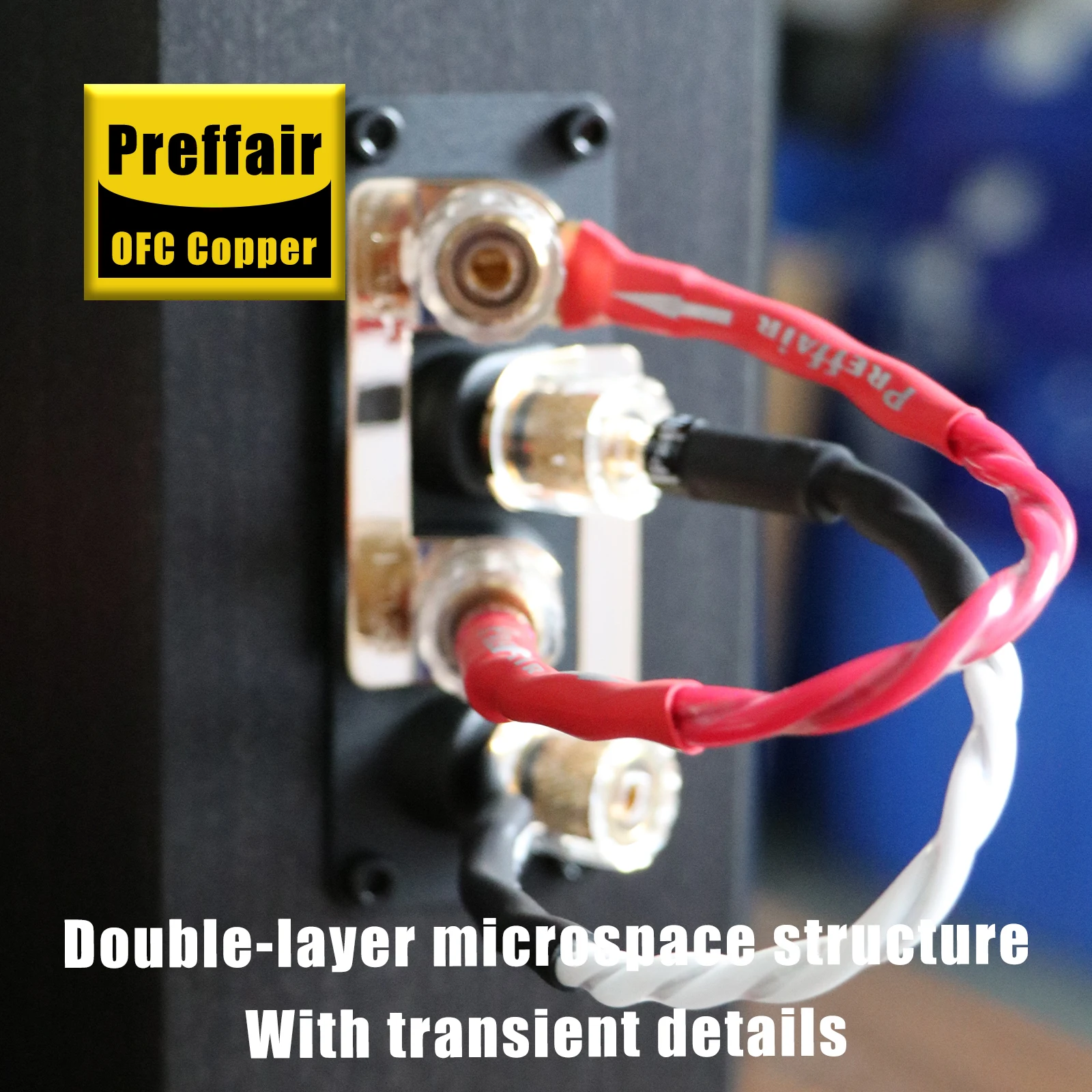 كابل صوت Canare Speaker Bridge/Jumper، 2S11F، Banana to Spade Terminals 2-strand يزيل تأثير الجلد