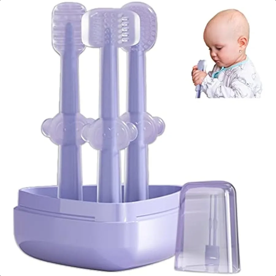 

Baby Toothbrush Baby Tongue Cleaner Toddler Multifunction Silicone Toothbrush Set