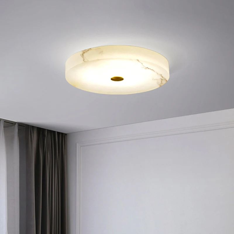 30CM Circular Marble Ceiling Lamp Nordic Bedroom Living Room Light Luxury Grand Study Balcony Corridor Illuminaire