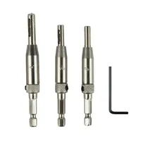 3 Pcs Self Centering Hinge Drill Bits Set Door Cabinet Holes HSS Hex Groove For Installation Of Door Hinges Hand Tools