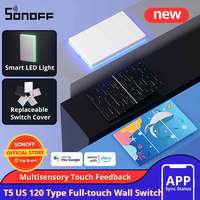 SONOFF T5 US 120 WiFi Touch Wall Switch Smart Home Replaceable Switch Cover eWeLink APP Remote Control via Alexa Google Home