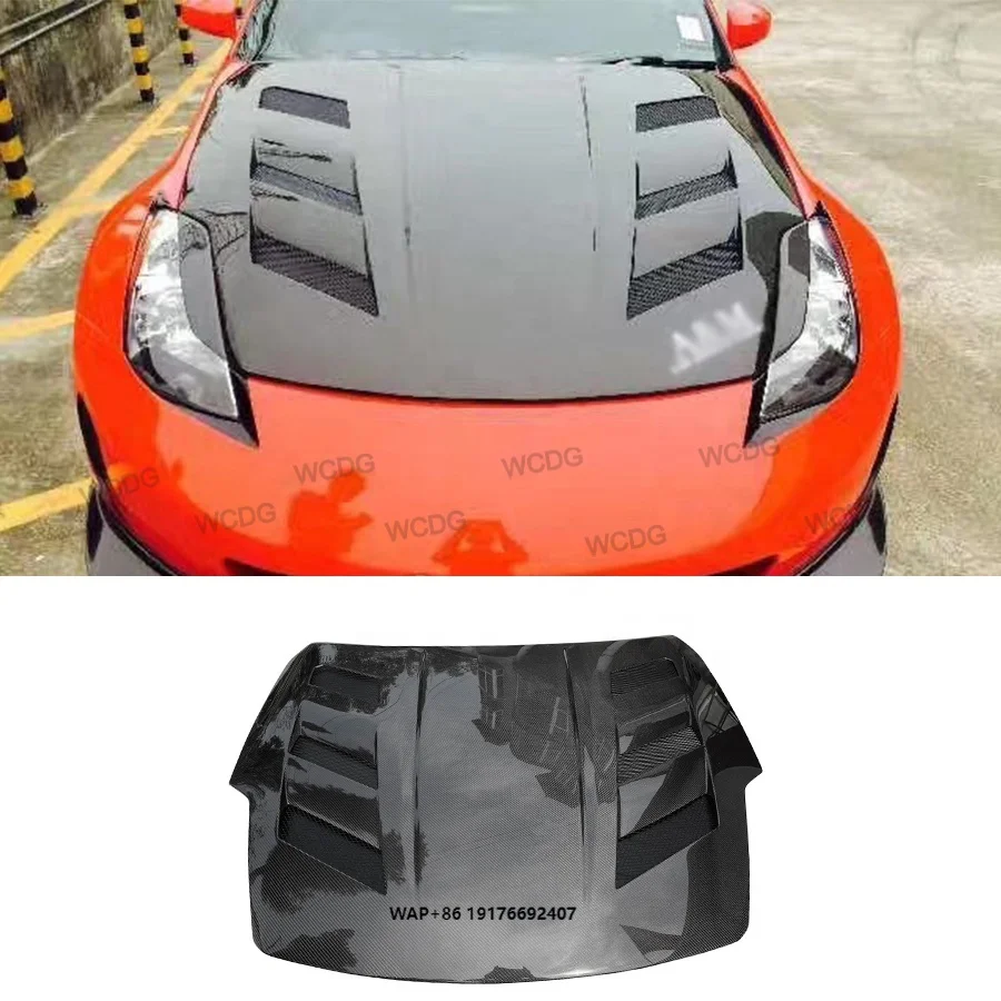 

forNissan 350Z Z33 2003-2006 Carbon Fiber Front Hood Scoop Bonnet High Quality Sei-Bon Front Vent Cover New Screws for Secure