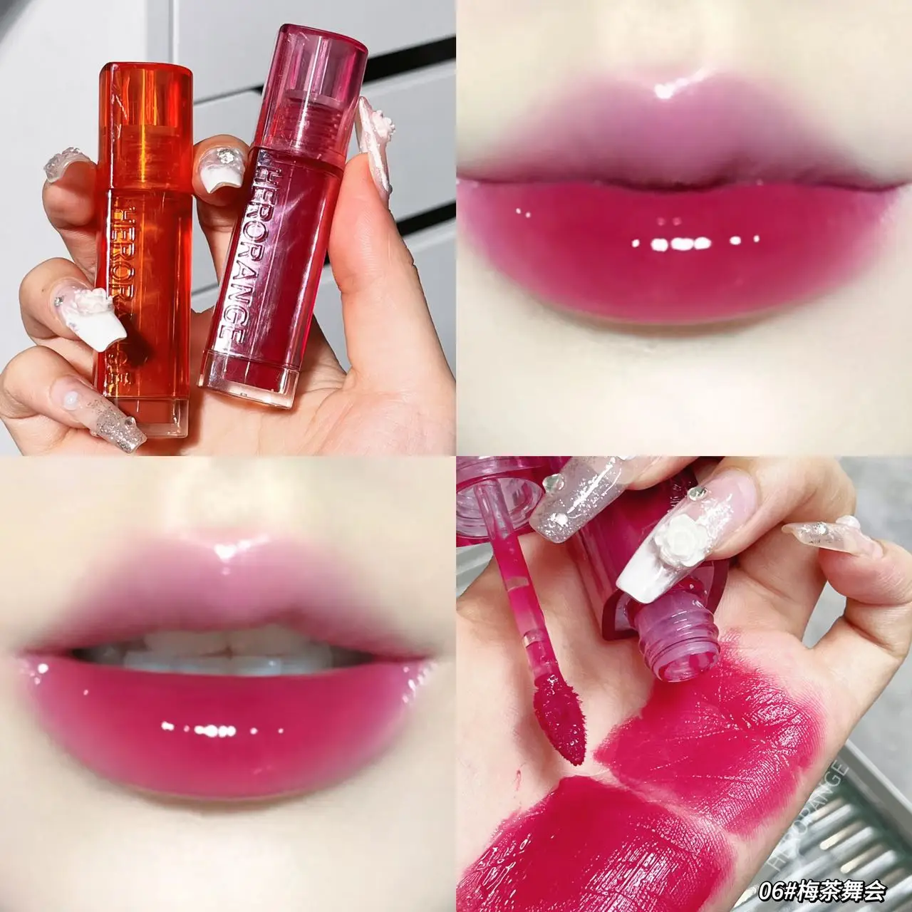 HERORANGE HR557 Heart Tide Colorful Mirror Light Lip Enamel Soft and Rich Color Presents Charming Lip Makeup