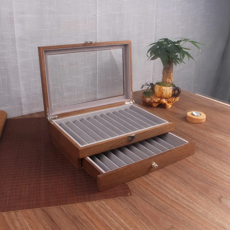 Wooden pen box 12 retro rosewood pen display box 34 walnut pen storage box
