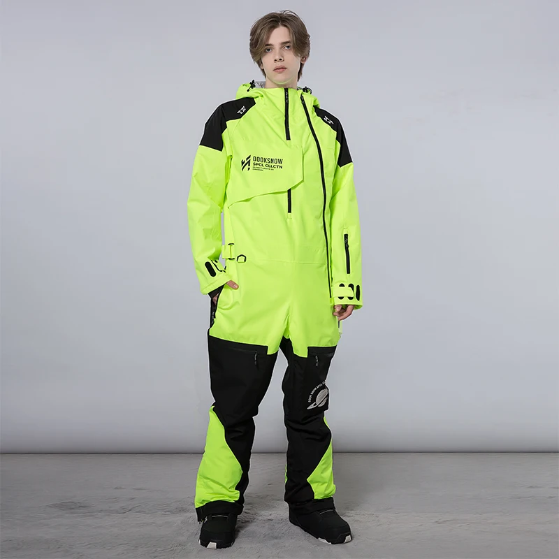 Mono deportivo impermeable con capucha para hombre, traje de nieve de una pieza para exteriores, monos de esquí para mujer, mono de Snowboard con aislamiento de invierno para hombre