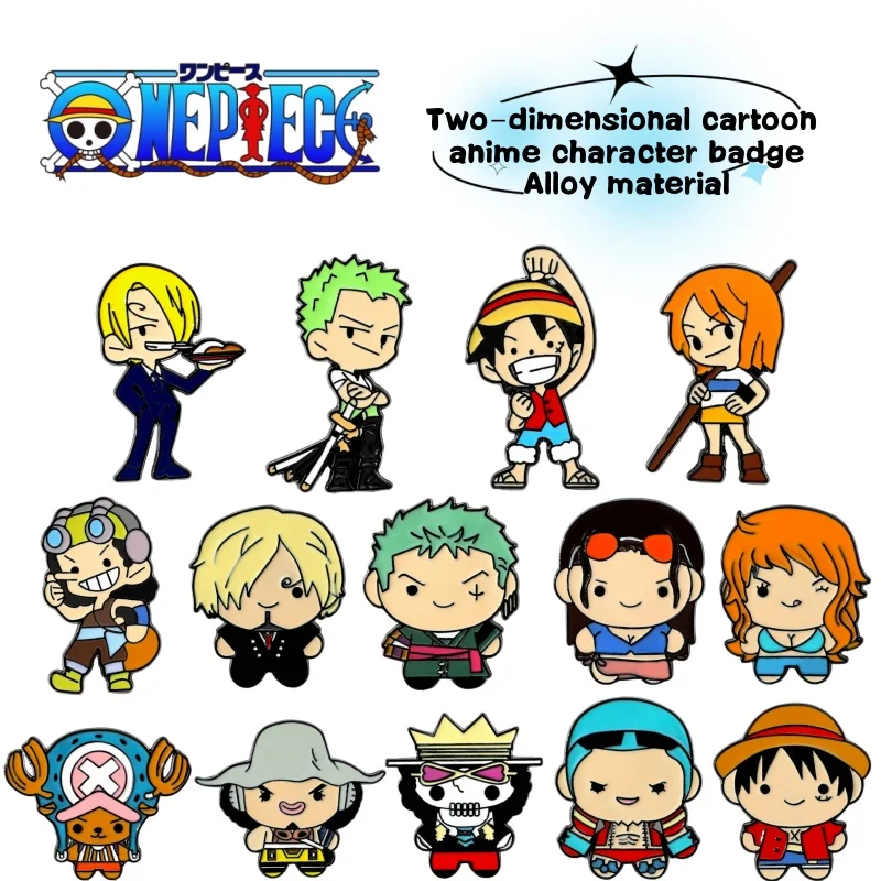Japanese Anime One Piece Unique Creative Metal Badge Q-Version Anime Character Merch Zoro, Sanji, Luffy Brooch Accessories