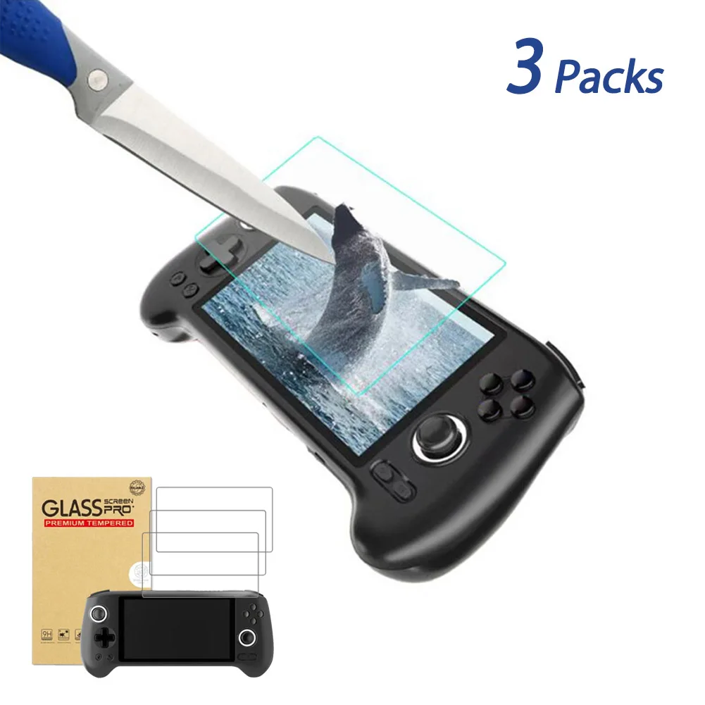 Screen Protector For Anbernic RG556 Handheld Game Console Ultra HD Tempered Glass Anti-Scratch & Fingerprint 1/3 Packs