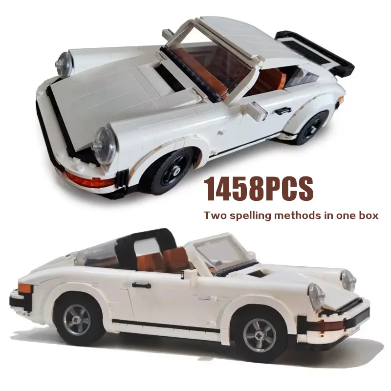 Technical Retro Car Model Building Blocks Set 2in1 Race Classic Model 1458PCS Kit for Adults and Teens Toys Christmas Gifts