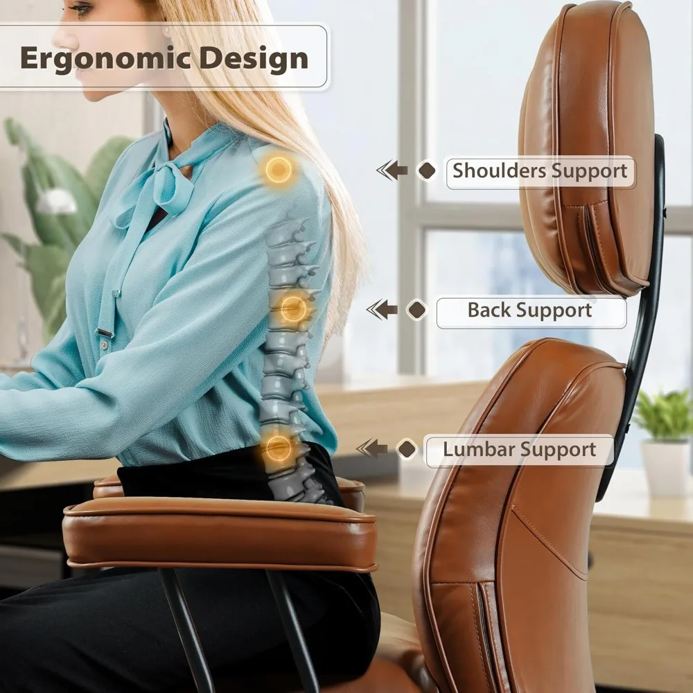 Chaise de bureau ergonomique, chaise de bureau d'ordinateur moderne du milieu du siècle, chaise de direction confortable avec siège nuageux capitonné Extra large lombaire S