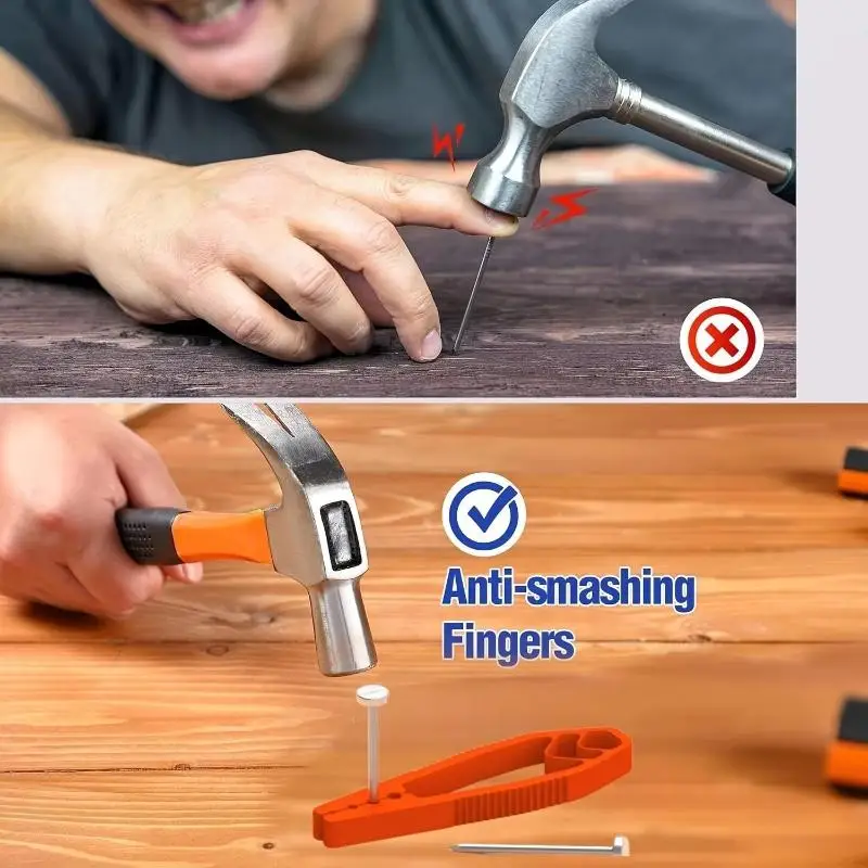 Plastic Nail Fixing Clamp Portable Nail Holder Clip Safety Hand Protector Tool For Woodworking Nailing Construction Operation