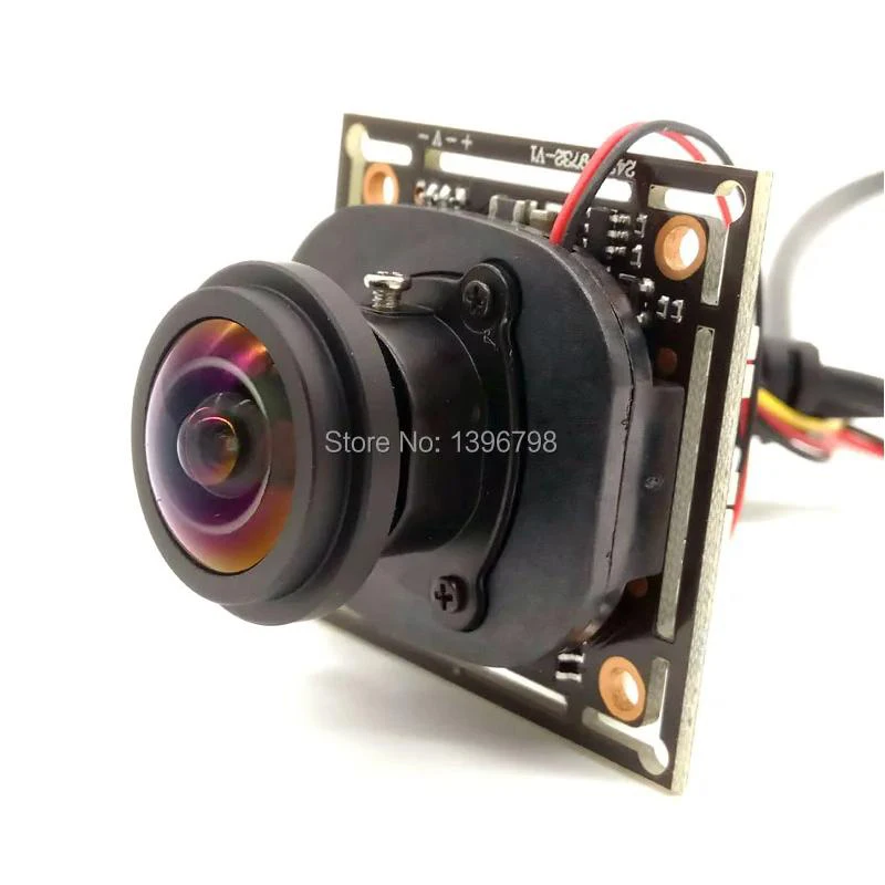 PU`Aimetis 4 em 1 1.0MP Câmera panorâmica Lente olho de peixe Vista de 360 graus Câmera 720P AHD IR ODS/Cabo BNC