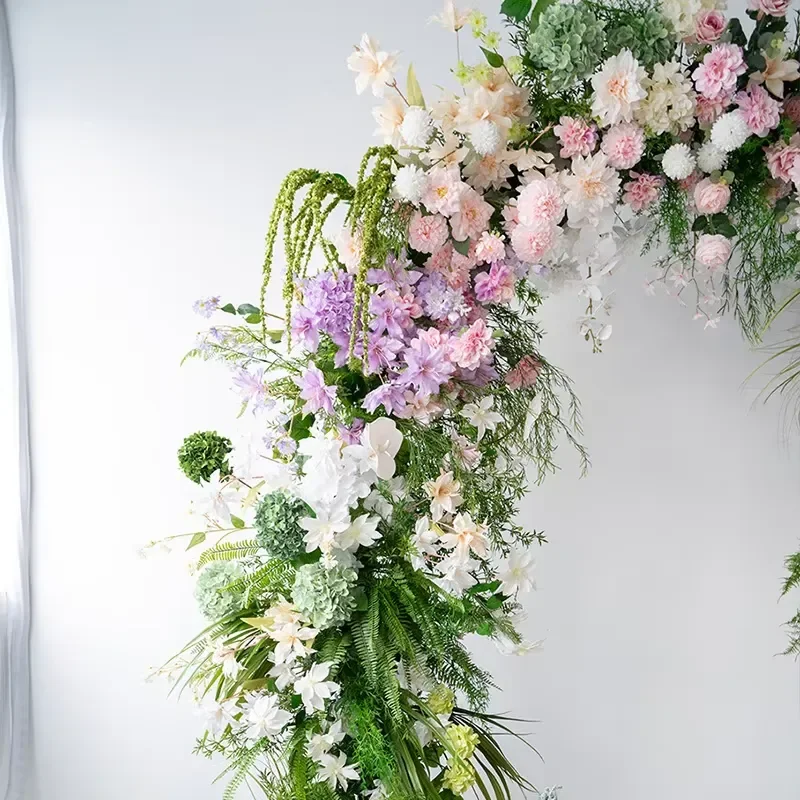 6 7ft Artificial Silk Flower Arch European Romantic Style Wedding Party Outdoor Decoration Backdrop Stand for Ceremony Event