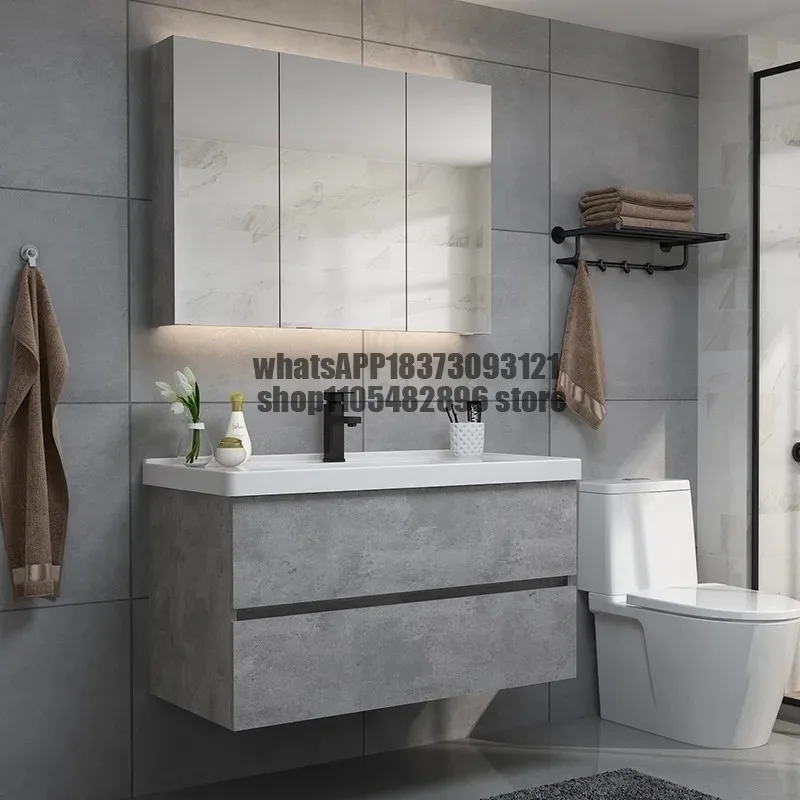 Furniture Home Modern Minimalist Bathroom Cabinet Shoe Combination Light Luxury Nordic Integrated Basin Small Unit Type Wash 120
