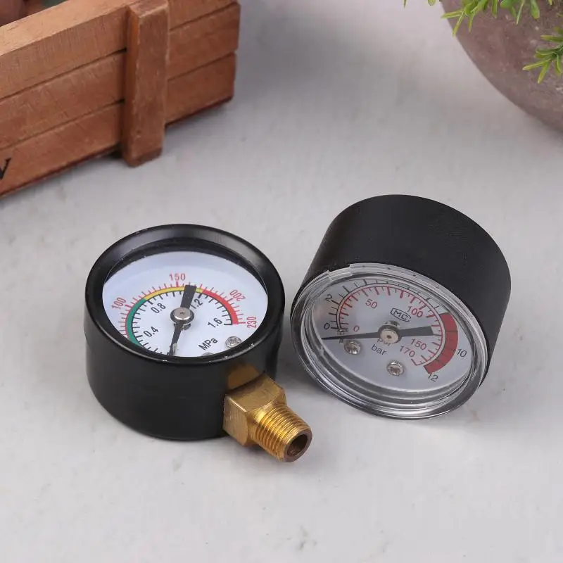 1Pc Pressure Gauge Air Compressor Pneumatic Hydraulic Fluid 0-12Bar / 0-170PSI Easy To Read Dial Measuring Instrument