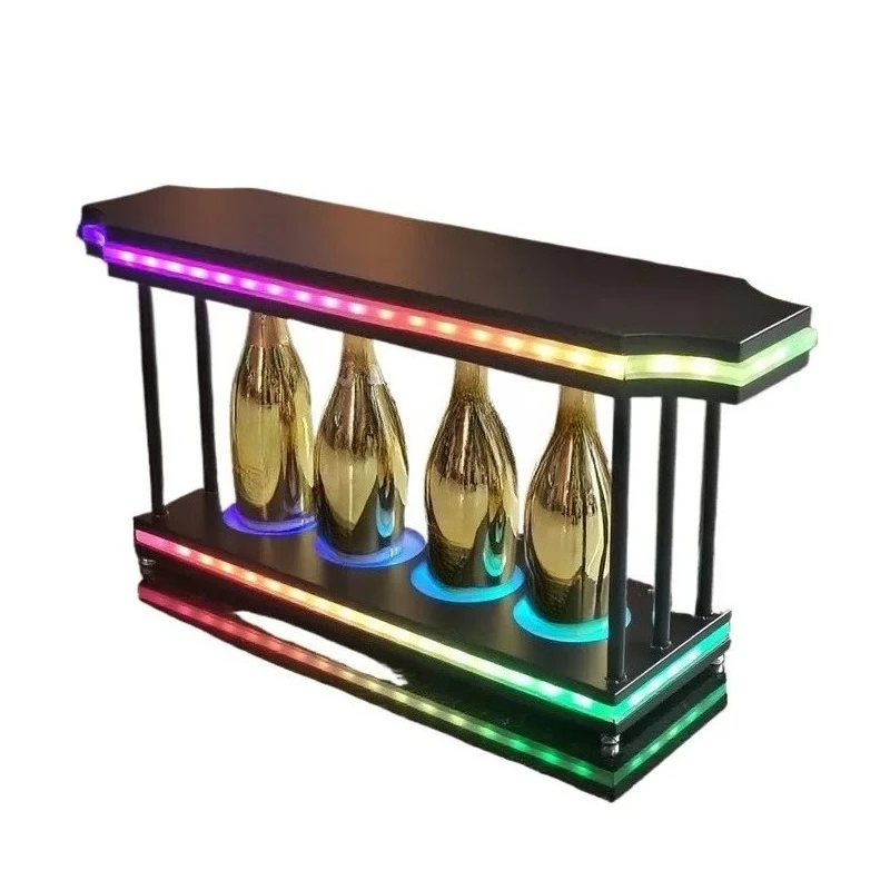 New LED Champagne Bottle Display Stand Metal Light Emitting Diode Bottle Demonstrator Can Hold 4 Bottles