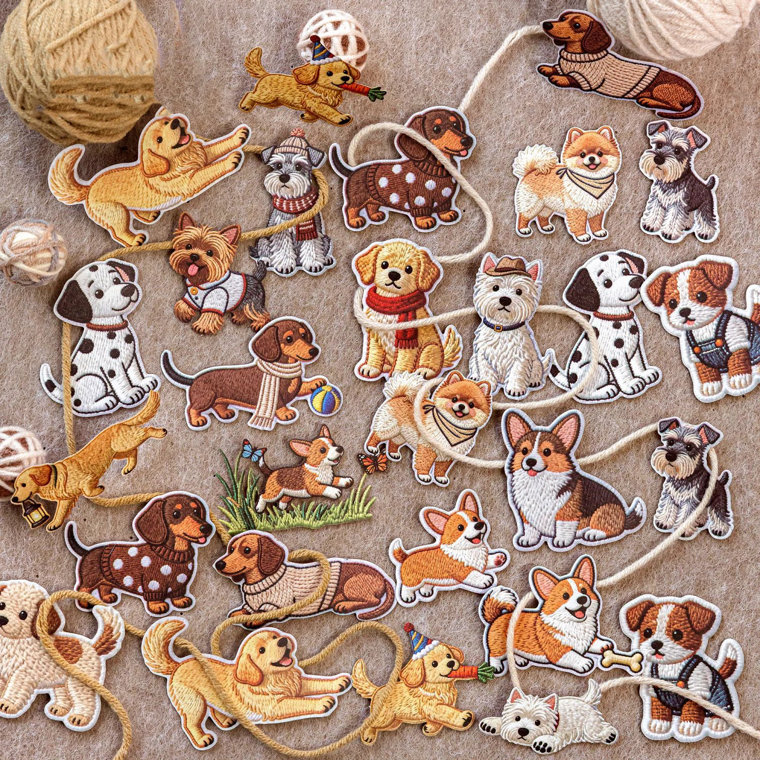 Embroidered Cute Pet Fabric Book Series Kawaii Animal Landscape