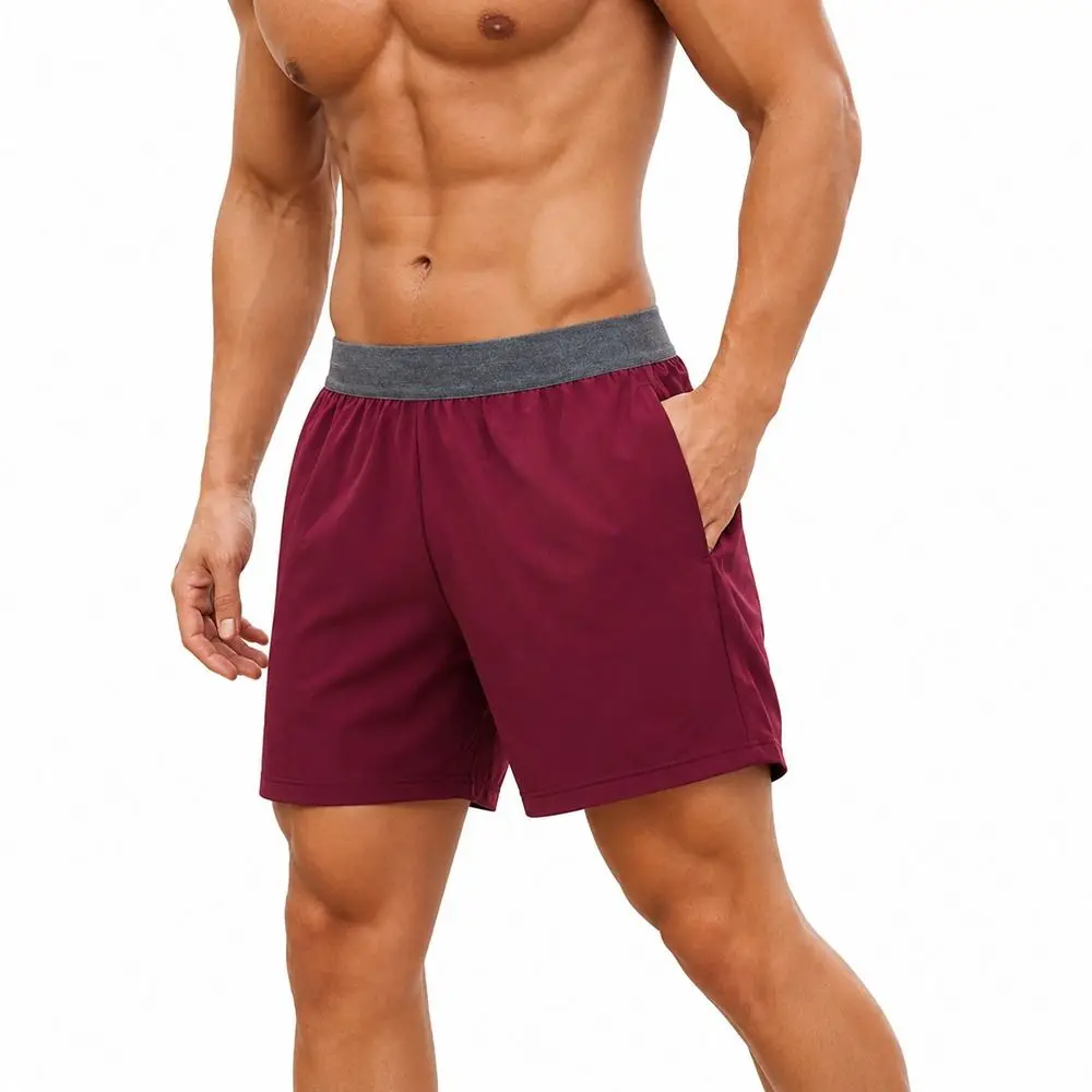 Casual Elastic Waist Sport Shorts Loose Fit Pockets Basketball Shorts Quick-Dry Gym Shorts For Men