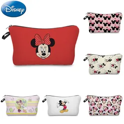 Disney Mickey Mouse Minnie GIirls Anime Makeup Bag Cartoon  Minnie Women Storage Bag Travel Mini Cosmetic Bag kids Toy Gifts