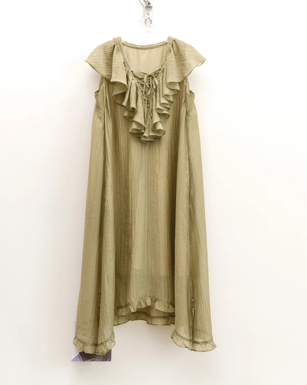 

2026 Spring Summer New Style Women's Long V-neck Sleeveless Gauze Irregular Commute Dress Fashionable Slimming Design