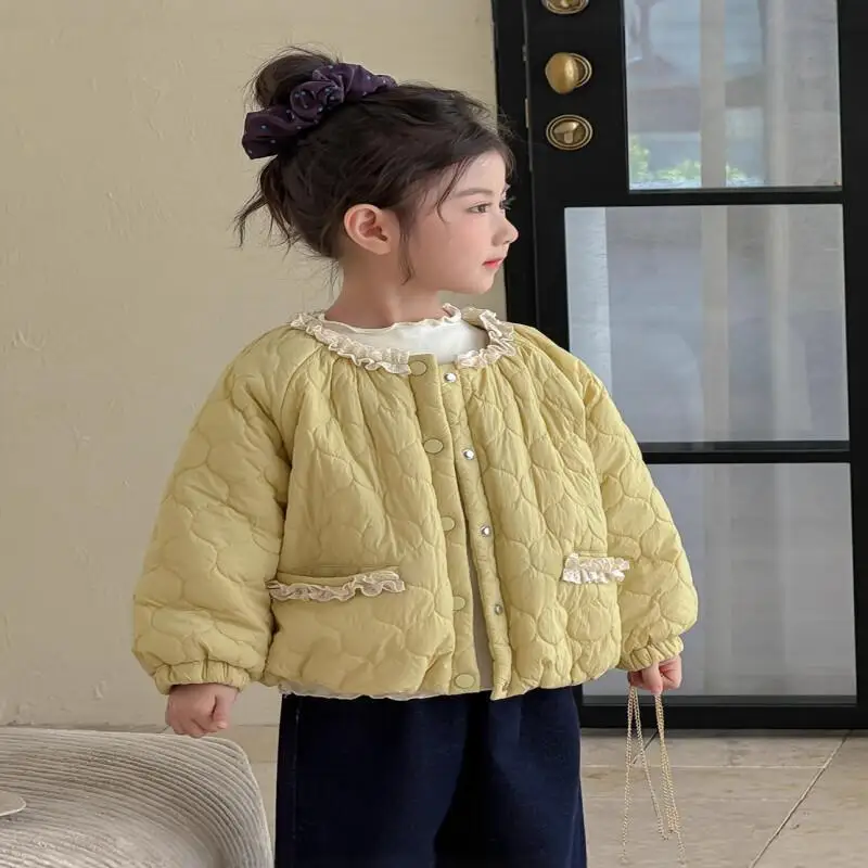 

Kawaii Casual Coat Tops Fashion Childrens Clothing Jacket Girls Cotton Coat Winter 2025 New Style Cute Baby Girl Winter Jacket