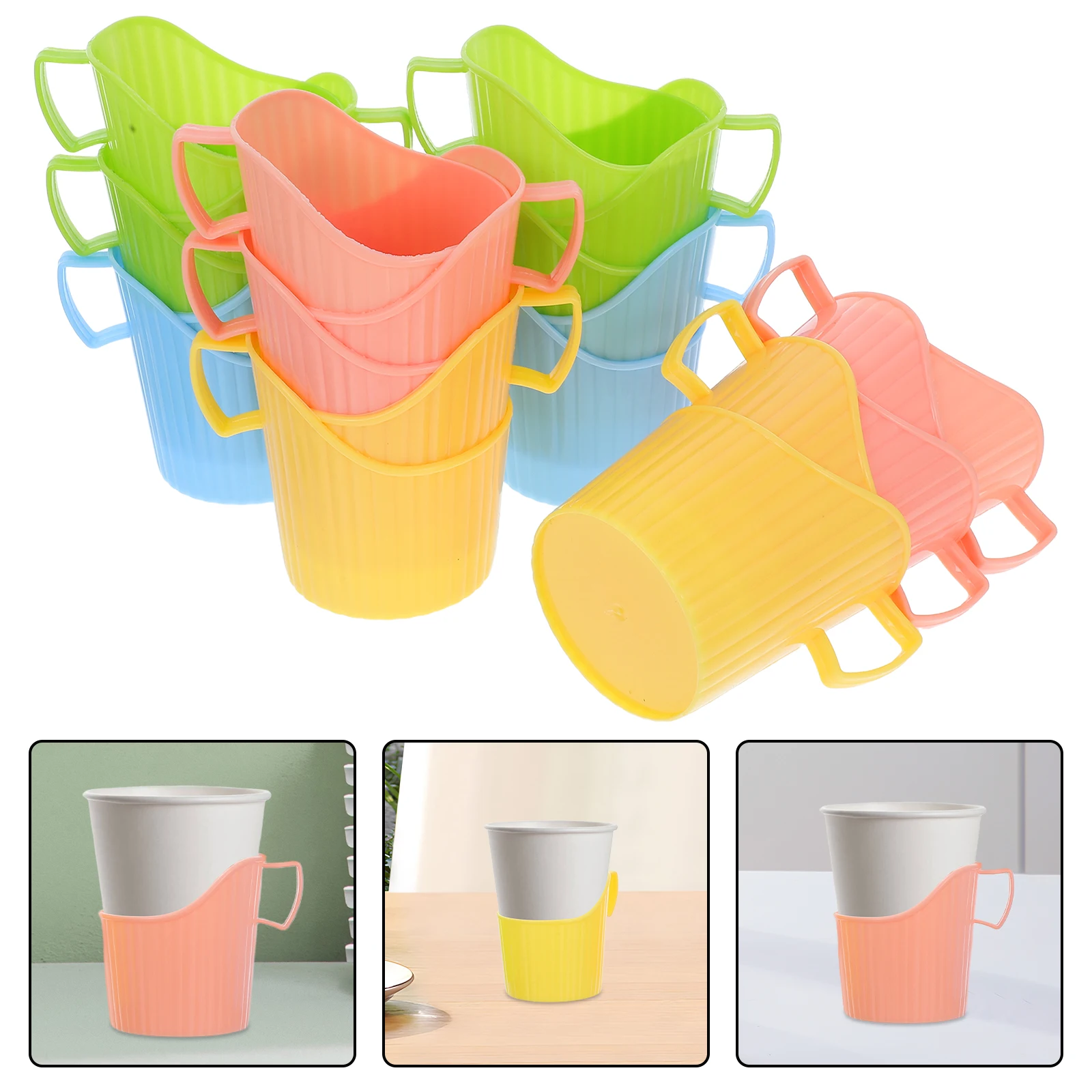 

20 шт. одноразовый держатель для бумажных стаканчиков, противоожоговый держатель для кофе эспрессо, многофункциональный универсальный офисный бытовой рукав