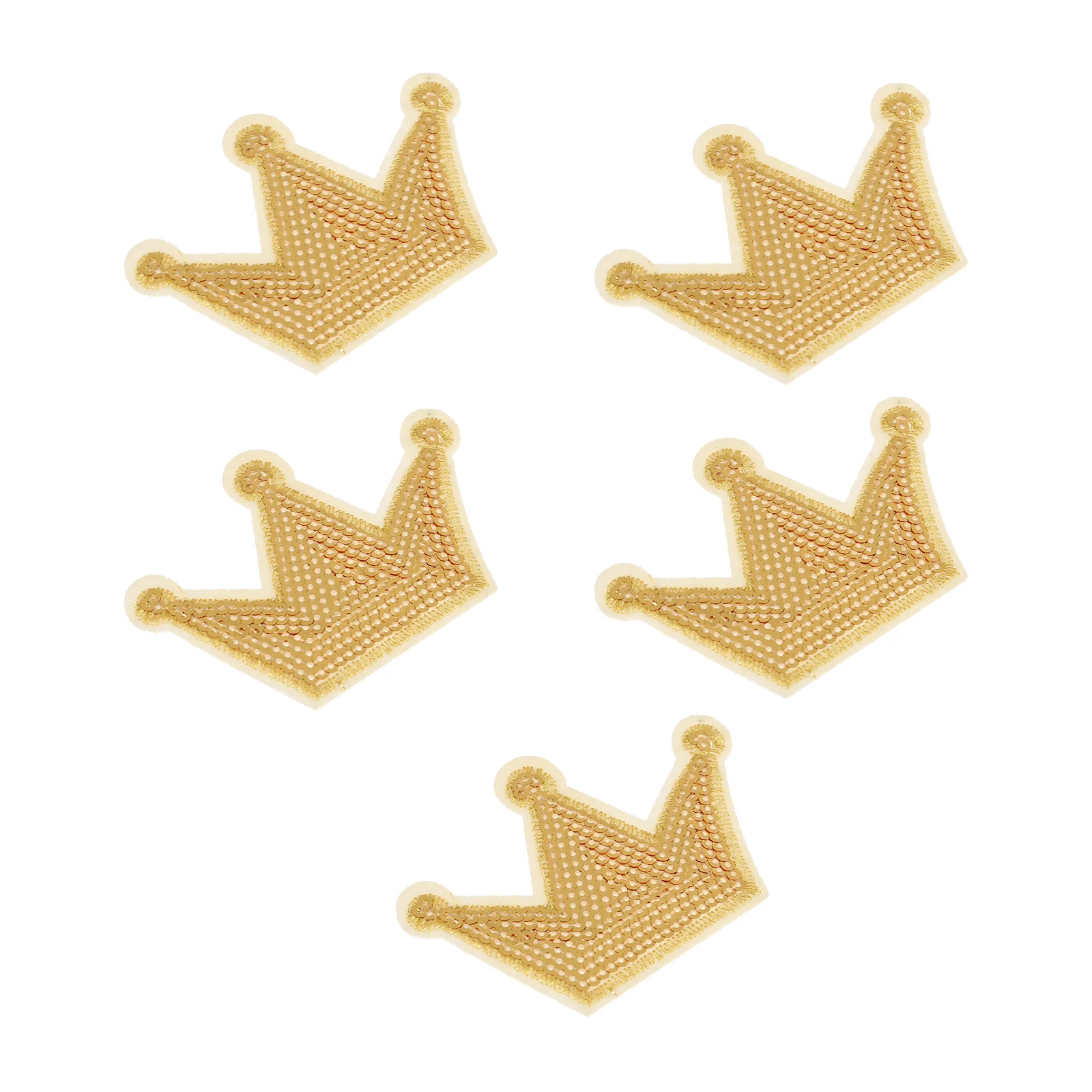 

5 Pcs Retro Decor Cloth Sticker Patch Clothes Appliques Crown Patches Sewing Sequin Golden for DIY Shape