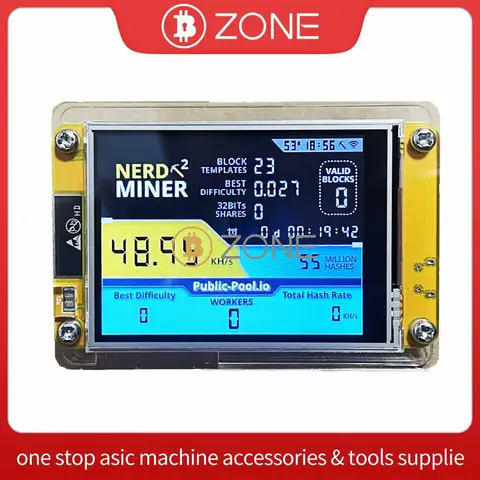 NerdMiner V2 2.8인치 디스플레이 BTC 솔로 복권 Nerd Miner 암호화 비트코인 ​​채굴기 майнер Best5