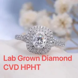 1CT DE Color VS Cushion Cut HPHT CVD IGI Lab Grown Diamond 10k White Gold Engagement Wedding Band Ring Jewelry for Women