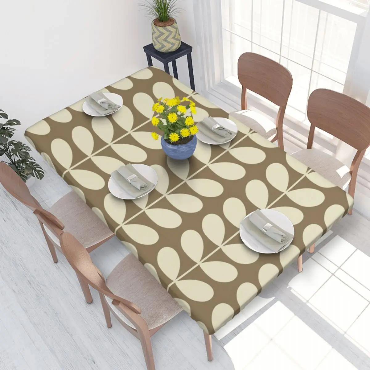 Custom Rectangular Waterproof Oil-Proof Orla Kiely Giant Stem Mole Tablecloth Table Covers 4FT Fit Orla Kiely Table Cloth