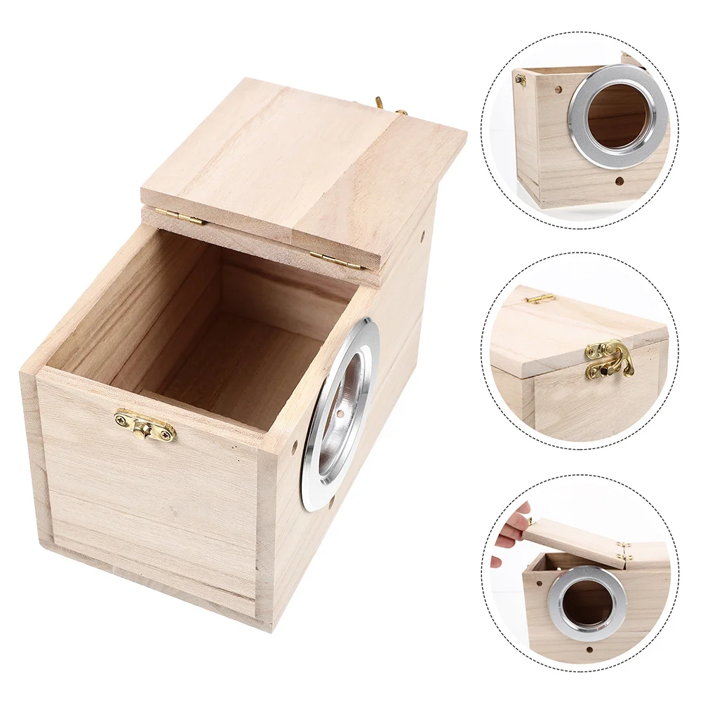 

2pcs Wooden Nesting Box For Small Birds Pet Supplies Hanging Bird Decorative Garden Outdoor Nesting Case