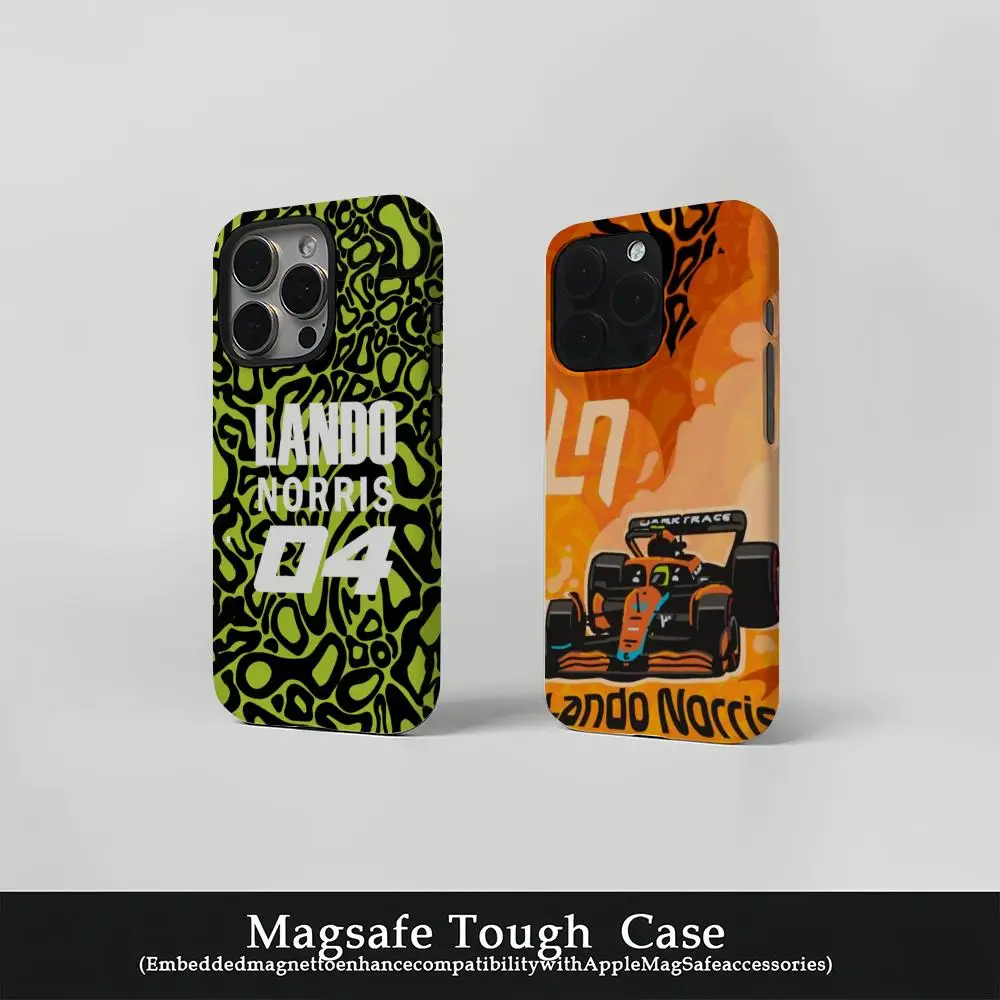 

Racing Driver L-Lando Norris Phone Case Film INS for iPhone 16 15 14 13 12 11 Pro Max Plus Luxury Magnetic Double-layer Cover