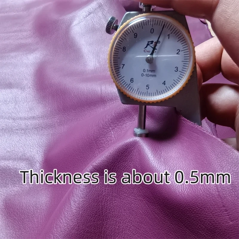 0.5mm Purple-Red Sheepskin. First Layer Leather. Real Leather Fabric. Handmade DIY For Clothes. A leather Skirt. Whole Sheepskin