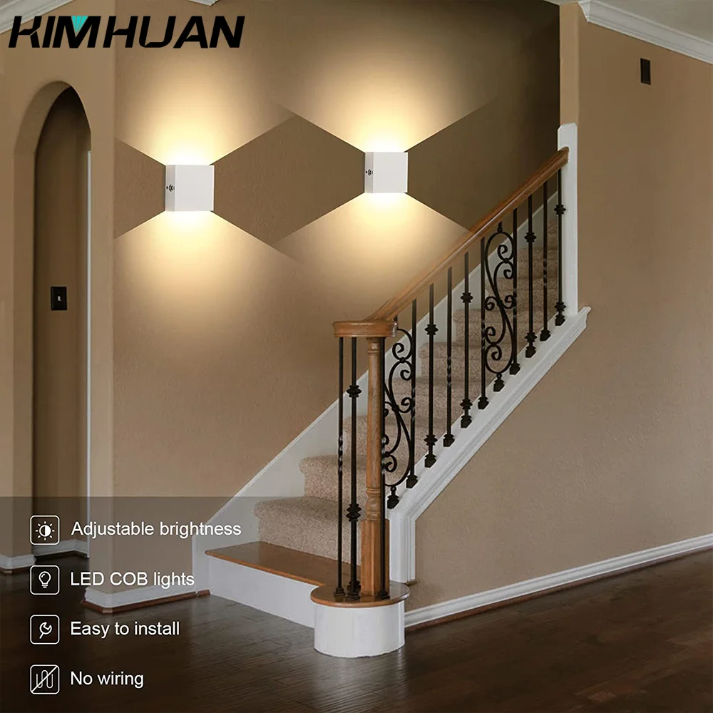 

LED Wall Sconces Modern Indoor Outdoor Lamp, White Up Down Wall Mount Lights for Living Room Hallway Bedroom Decor