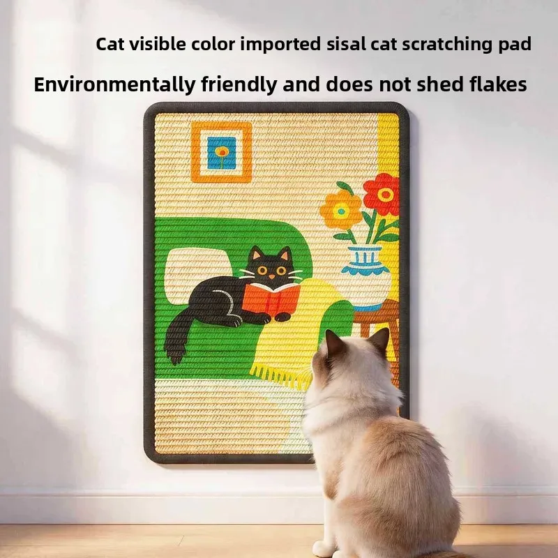 ZHAYA Sisal Cat Scratching Board Wall Mounted Visual Color Wear Resistant Non Chip Claw Grinder Pad Anti Scratch Sofa