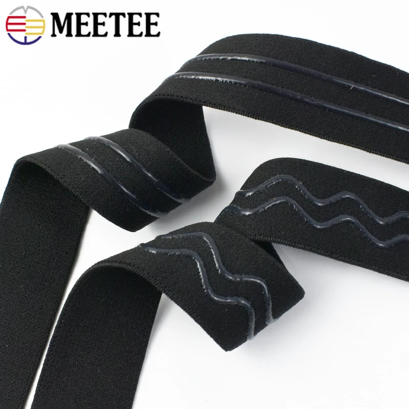 2/5/10M 20/25/30/40/50mm Anti-slip Silicone Elastic Band for Bra Sport Underware Rubber Tape Stretch Webbing DIY Accessories