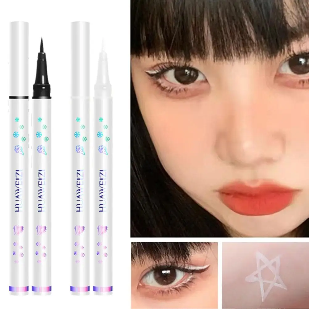 Stylo Eyeliner liquide blanc couché, crayon ver à soie, éclaircit les coins imperméables, fard à paupières lisse, Pigment pour les yeux Ultra-fin de V4Y8