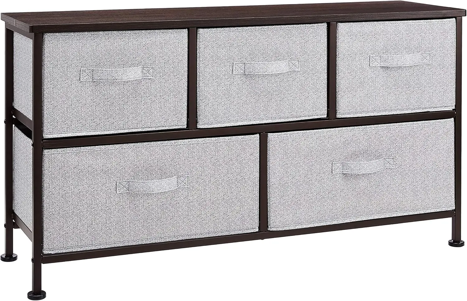 

Extra Wide Fabric 5-Drawer Storage Organizer Unit for Bedroom Closet, Bronze