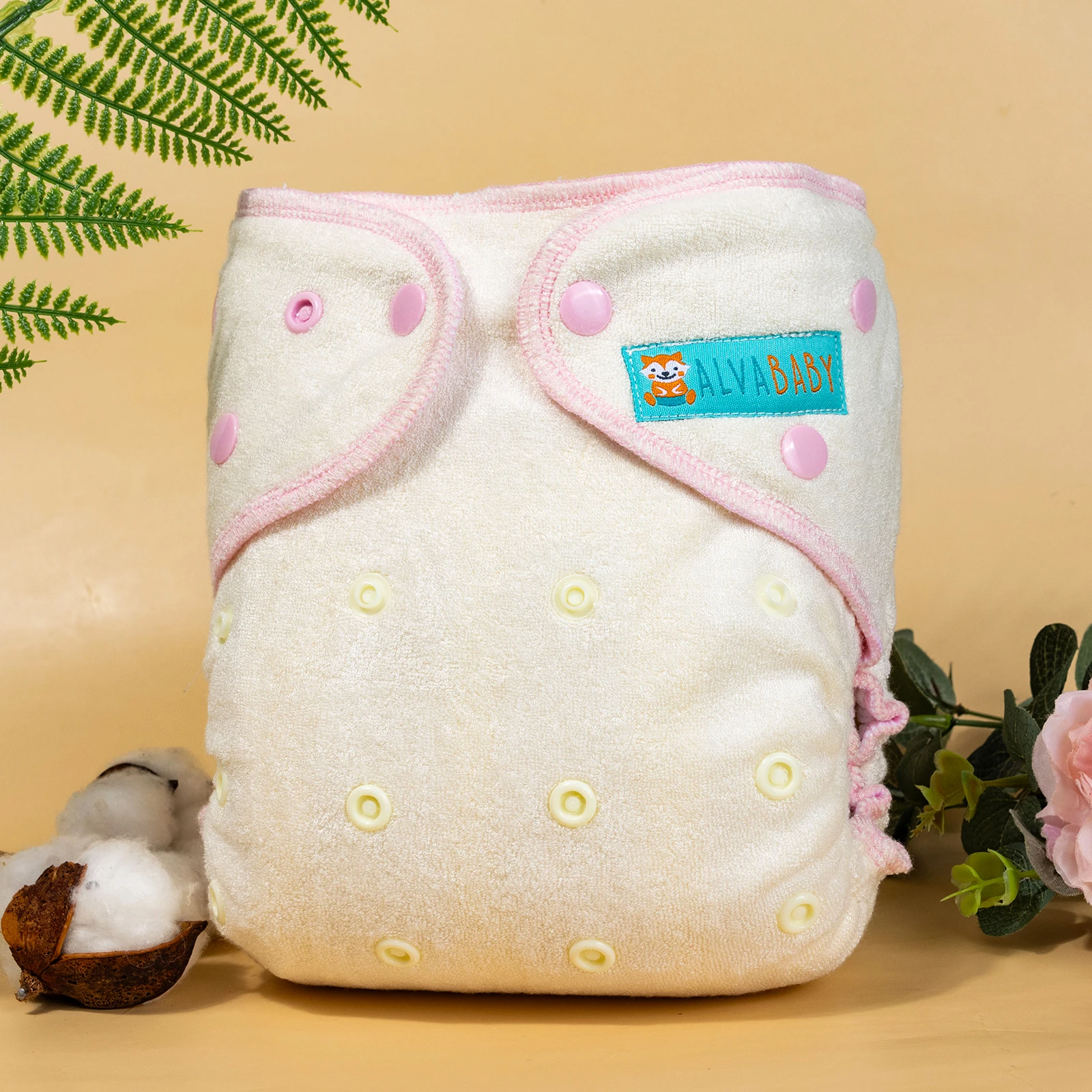 U Pick ALVABABY AWJ Lining with Pocket Bamboo Fitted Diaper Baby Reusable Cloth Diapers Choice for Heavy Wetters Night Diaper