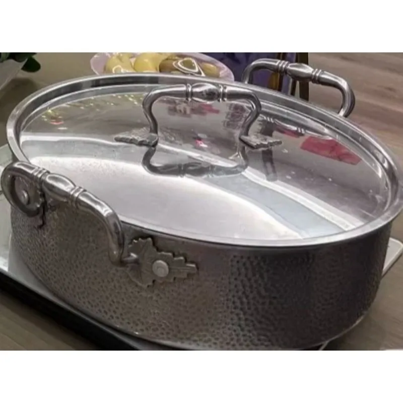 304 Stainless Steel Hammered Hot Pot  Thickened Soup Basin