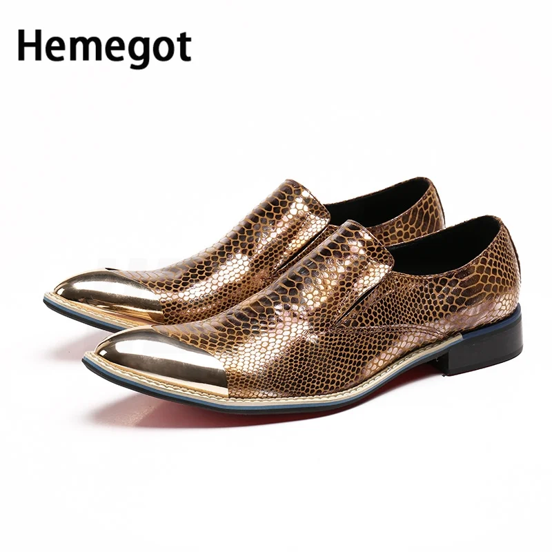 

Snake Print Low Top Rivet Shoes Men's Casual Mid-Heel Leather Shoes Hair Stylist Nightclub Rubber Sole Fashion Trend Men's Shoes