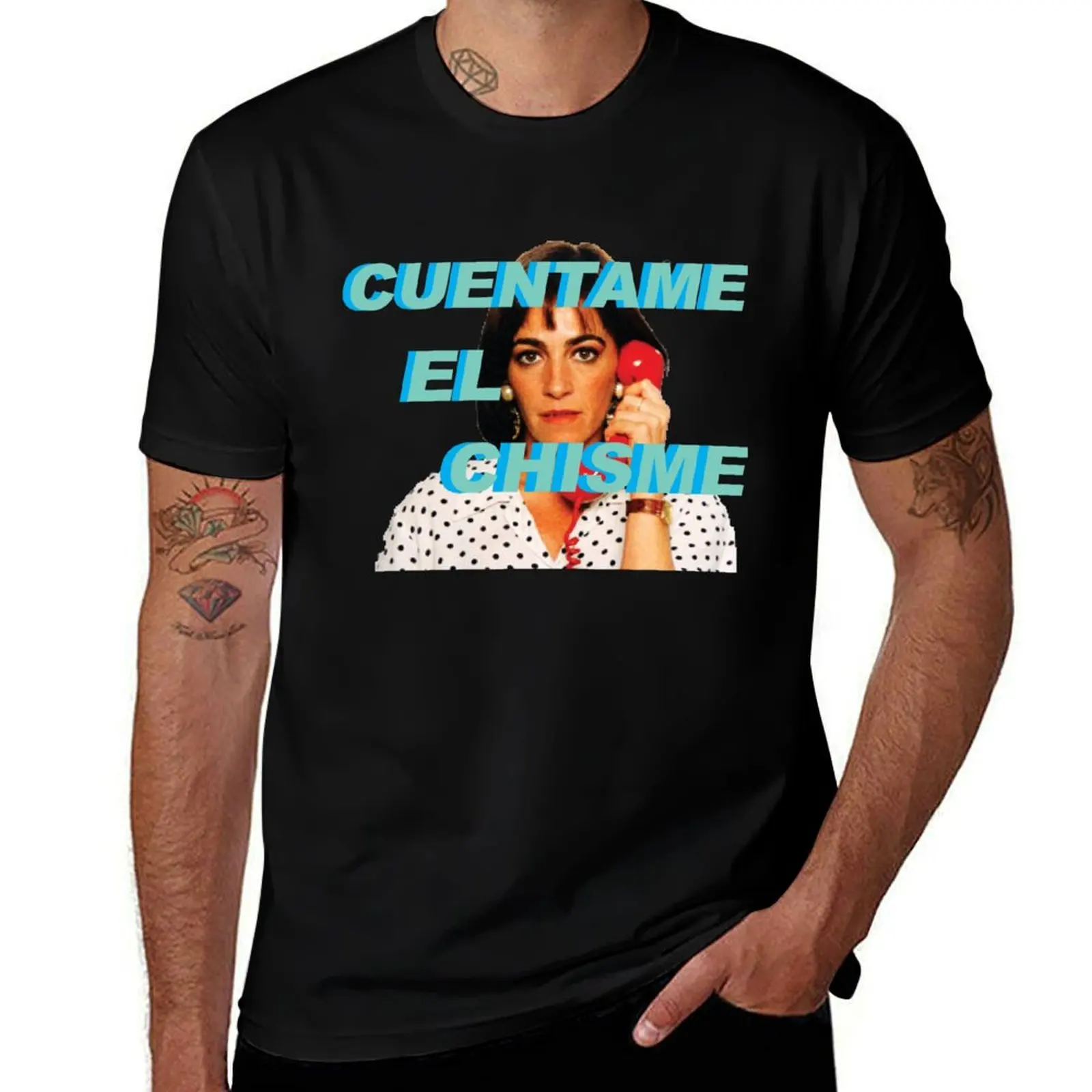 Cuentame El Chisme - Blue T-Shirt Novelty Graphic Tee Shirt