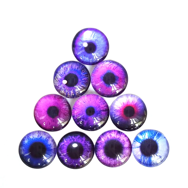 20Pcs Purple Dolls Glass Eyes 8-20mm Wiggly DIY Crafts Eyes For Toy Dinosaur Animal Eye Time Gem Doll Accessories