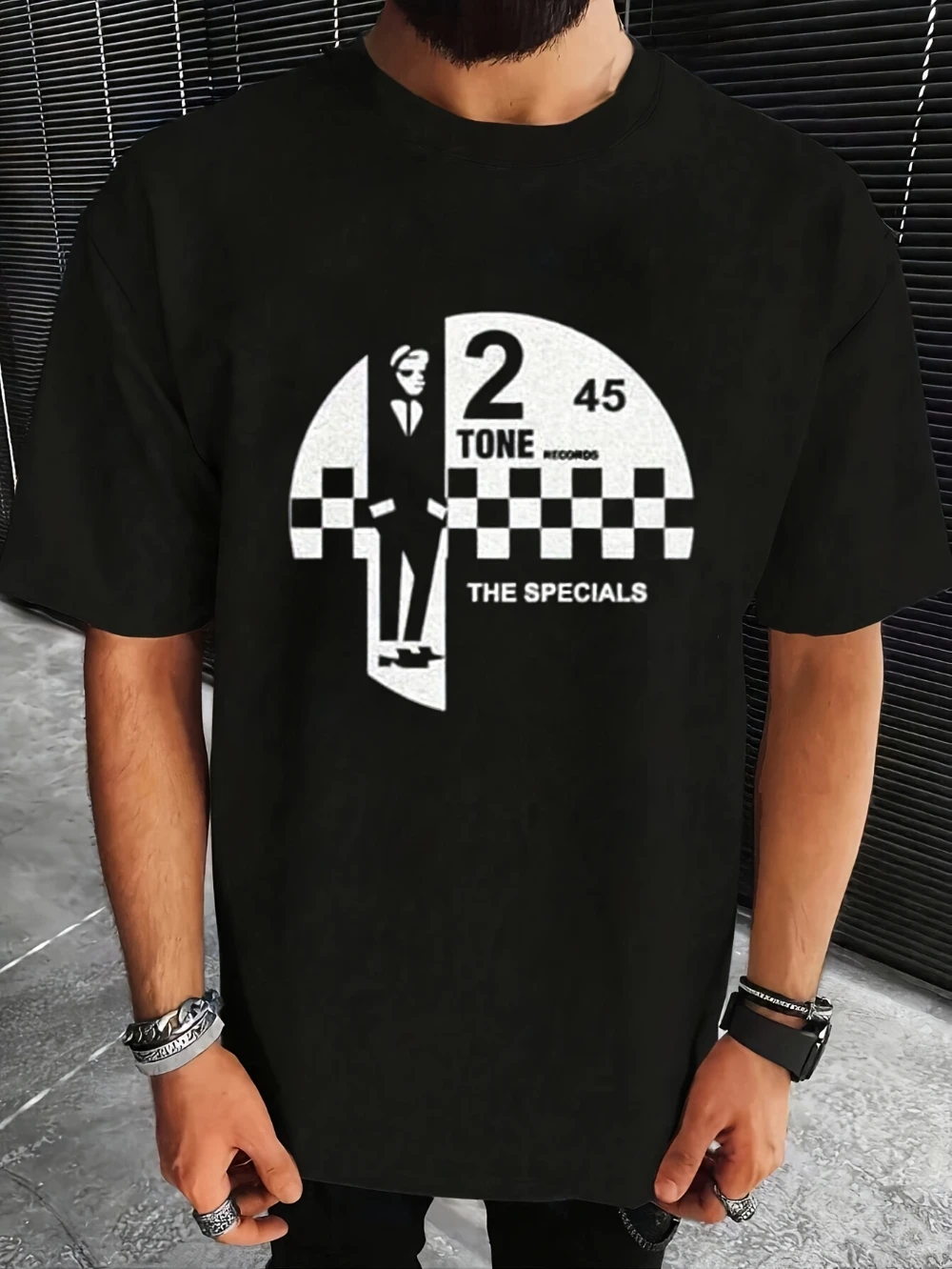 The Specials 2 Tone Records T-shirt for Men - Rare British Skater Music Retro Logo and 1980s Nostalgic Style T-shirt