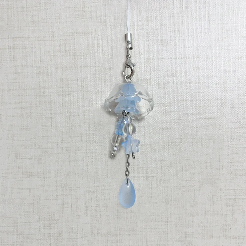 Handmade Jellyfish Mobile Phone Charm Keychain