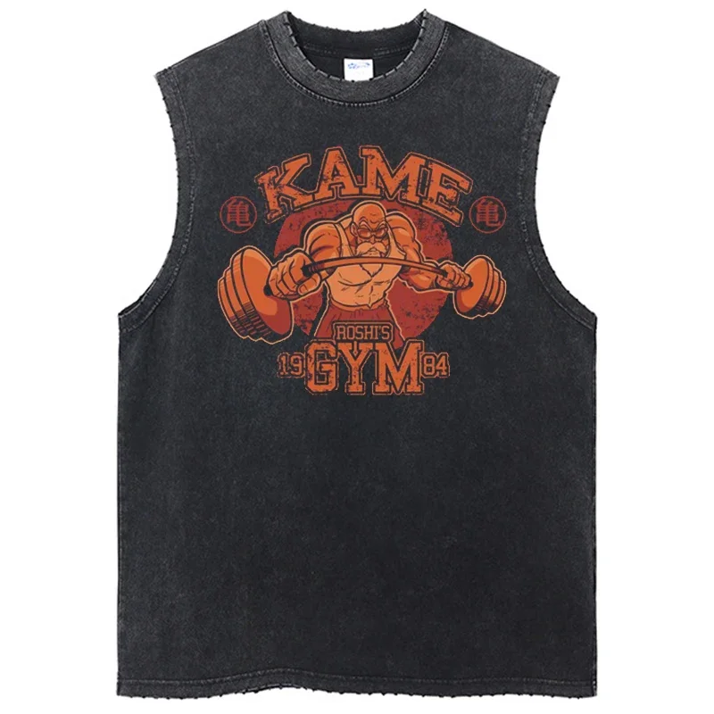 Gym Sleeveless Tshirt Vintage Dragon Ball Anime Sports Tank Tops Streetwear Sleeveless Graphic Harajuku Cotton Vest T-Shirts