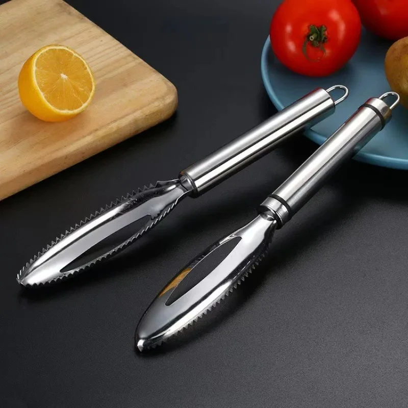 Stainless Fish Scales Scraping Graters Fast Remove Cleaning Peeler Scraper Bone Tweezers Tool Gadge Kitchen Accessorie Gadgets image 3