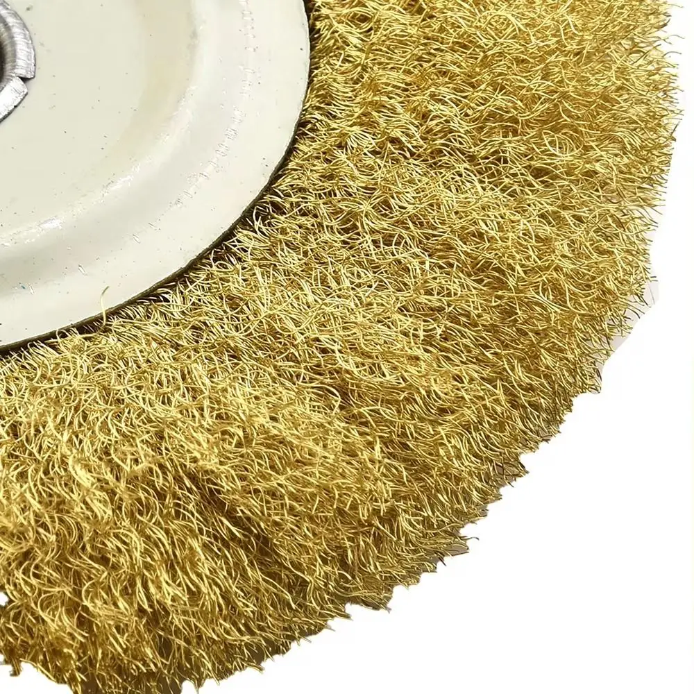 100/125/150mm Copper Wire Wheel Pure Brush For Bench Grinder Flat Type Polishing Abrasive Tool For Metal Derust Wood Deburring