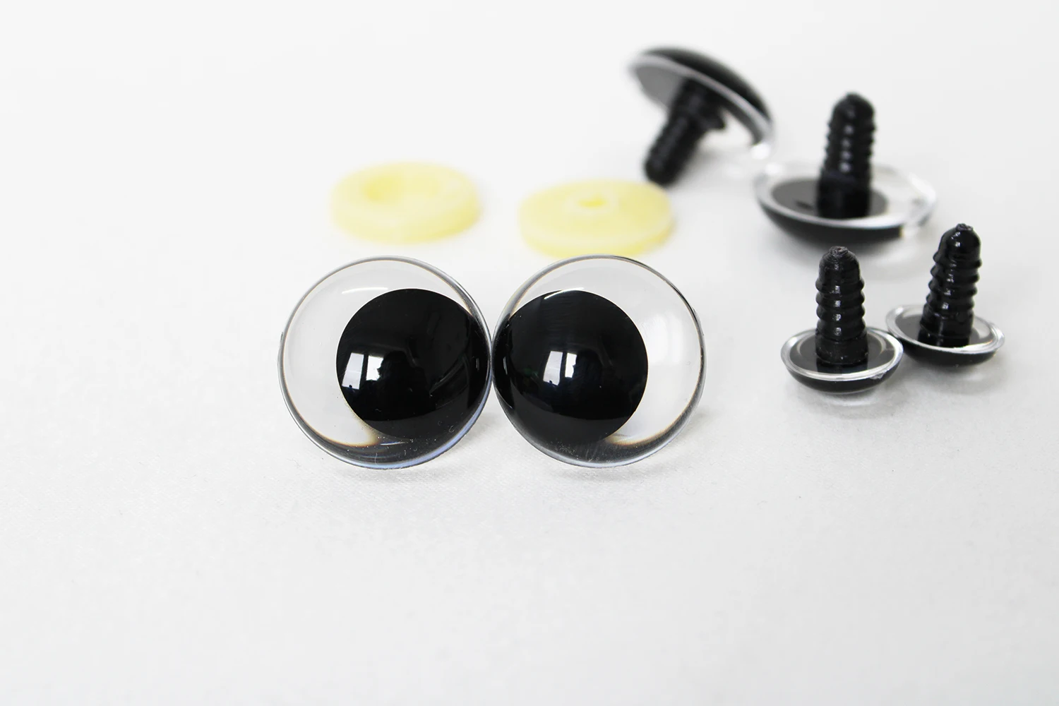 20pcs  new design  12mm 14mm 16mm 18mm 20mm 23mm 28mm clear Round  comical toy safety eyes  eyes eyes with handpress washer